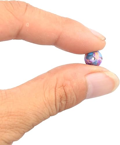 Miniatura 71 de Cuentas de jaspe imperial bicolor, 67 piezas de cuentas de piedra de 0.236 pulgadas (0.236 in), piedras preciosas sueltas, tamaño de agujero