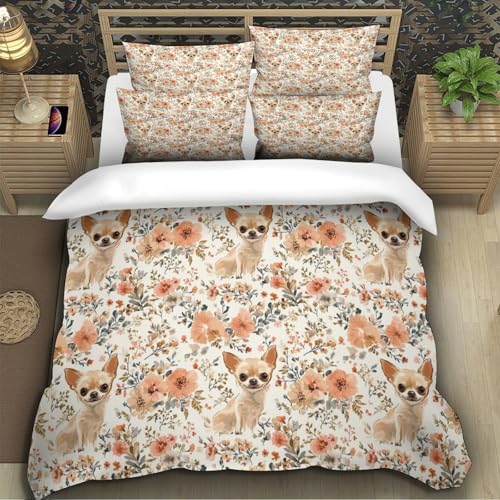 Parure de lit Chihuahua hypoallergénique avec fermeture éclair - 5