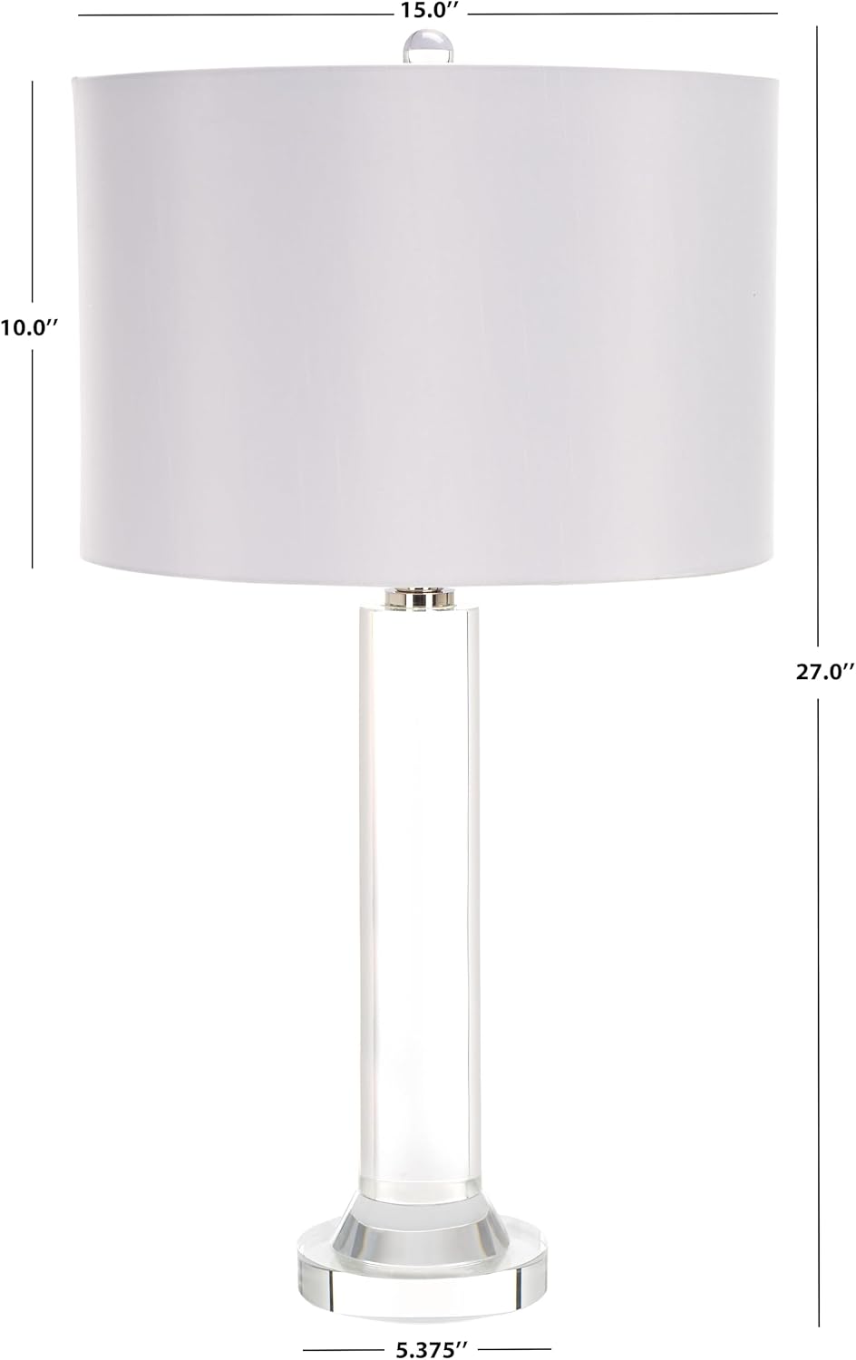 SAFAVIEH Couture Lighting Collection Saravia Nickel/White Crystal 28-inch Table Lamp (LED Bulbs Included)