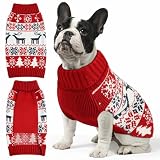 Christmas Dog Sweaters for Small Medium Large Dogs and Cats,Pet Soft Warm Holiday Outfit Girl & Boy,Pup Winter Clothes Turtleneck Double Knitting Collar for Outdoors Playing (Deer, XL)