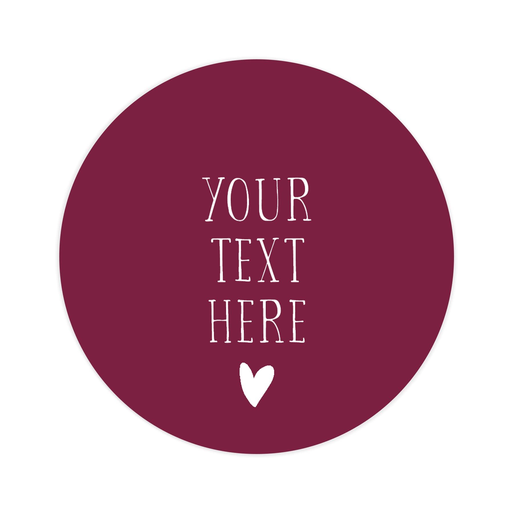 Personalised Your Text here Stickers for Wedding Stationery | Custom Named Favour/Favor Printed Round Sticker Colours Pink Purple Black red Green Navy Light Blue Cream (Wine)