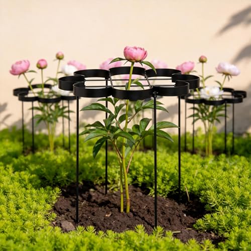 GOOOXIM 25" Peony Cages and Supports - Elegant Black Modern Flower Support Stakes for Peonies & Dahlias - Designed for Stability & Growth - Perfect for Gardens & Patios by Goooxim - Image 7