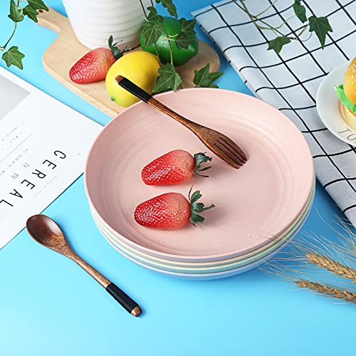 Wuweot 12 Pack Wheat Straw Plates, 8.8" Dishwasher & Microwave Safe Dinner Plates, Lightweight & Unbreakable, Non-Toxin, Bpa Free And Healthy Dishes For Kids Toddler & Adult #TOP1
