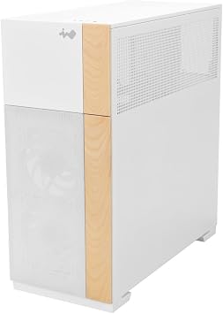 InWin F5 White E-ATX Full Tower Computer Case with Customizable Wooden Front Modular Bezels, Tempered Glass Panels, Ventilated Mesh Panels, and Offers Back Connect ATX Motherboard Support