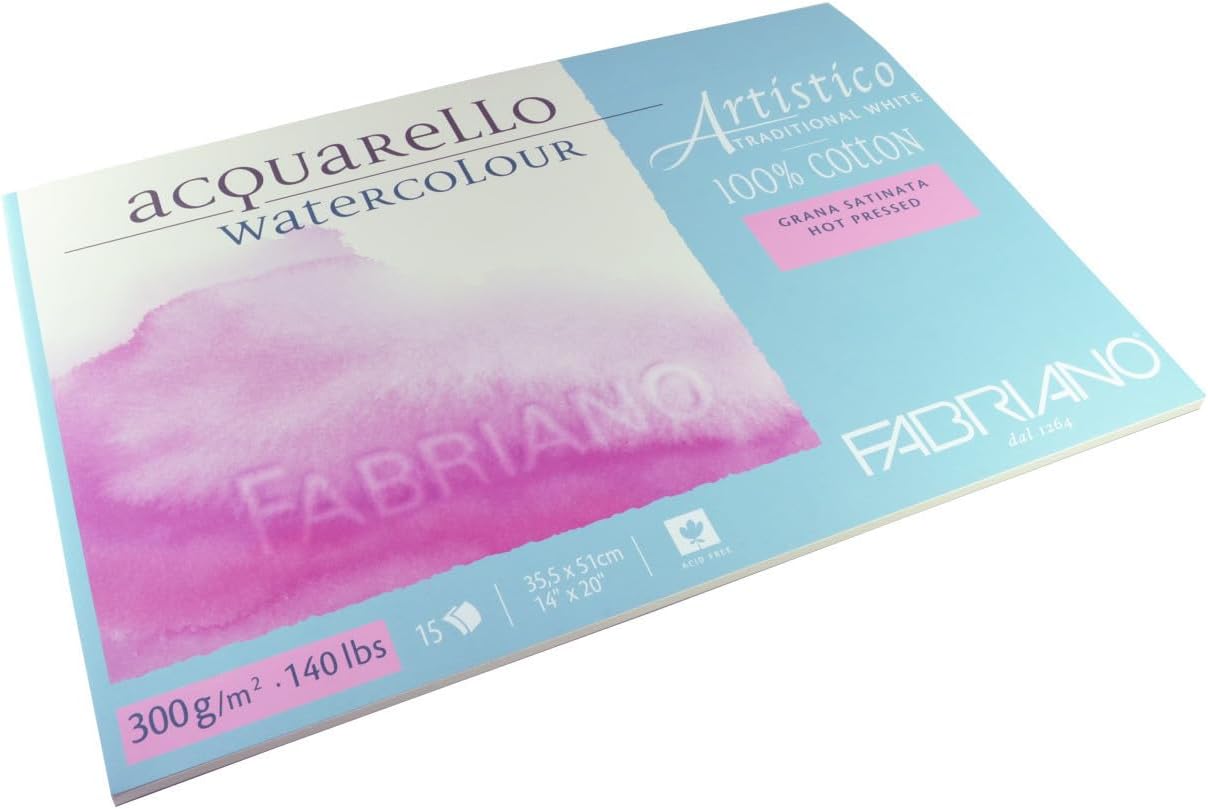 Fabriano Artistico Watercolor Block, 9" x 12", Traditional White