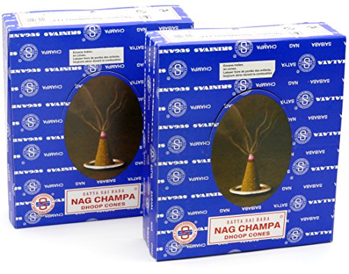 Conos de incienso Satya Sai Baba Nag Champa, paquete de 48., 24 boites