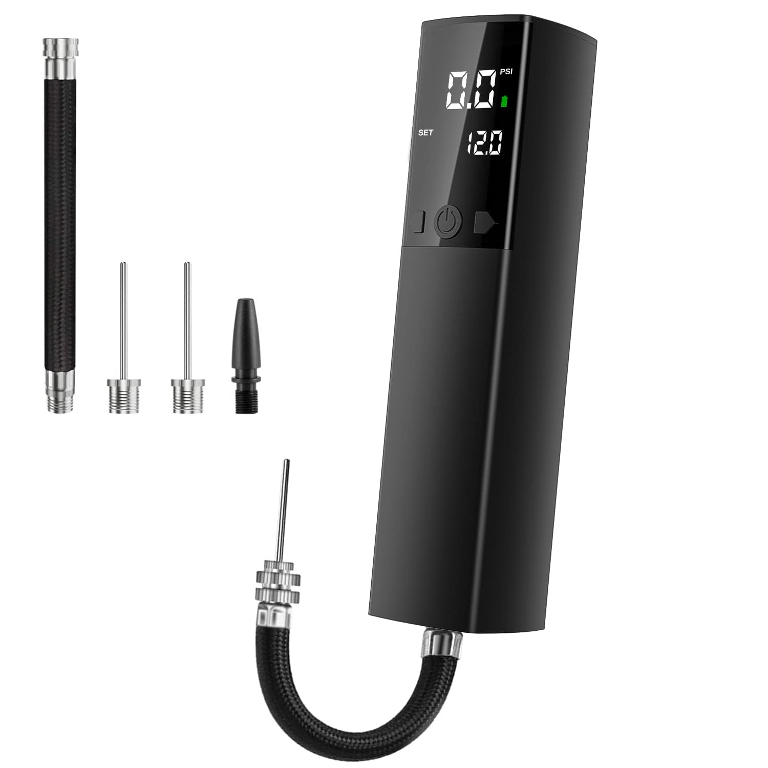 TERRIFI Electric Ball Pump,Smart Football Pump Portable Fast Ball Inflation with Accurate Pressure Gauge and Digital LCD Display for Football Basketball Volleyball Rugby (2 Needle and 1 Nozzle)