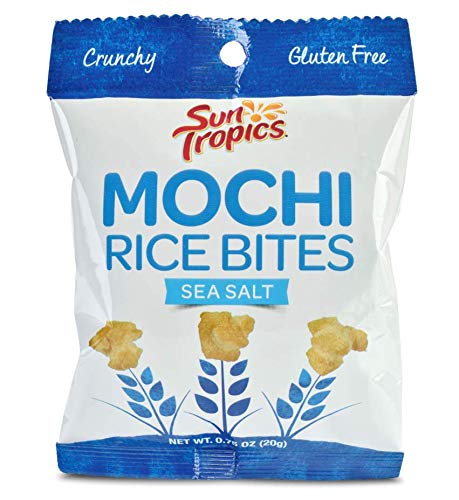 Sun Tropics Mochi Snack Bites, Sea Salt, .75 Oz (24 Pack), Gluten Free, Snack Size, Vegan, No MSG Added, Dairy Free, Crunchy Snack