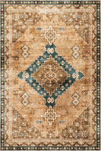 Tapis géométrique nuLOOM lavable pour enlever taches de salon entrée - 4