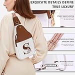 Crossbody Bag for Women Leather Sling Bags with Initial Letter Fanny Pack Chest Bag for Travel, Gift for Mom Wife - Image 4