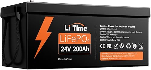 Miniatura 10 de Litime Batería de litio LiFePO4 de 24 V 100 Ah, 4000+ ciclos profundos, BMS integrado de 100 A para RV, motor de pesca por curricán, marino, solar,