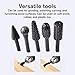 Katzco Rotary Burr Set - 5 Piece Set of Heavy Duty and Durable 1/4 Inch Shank Rotary Rasp File Set