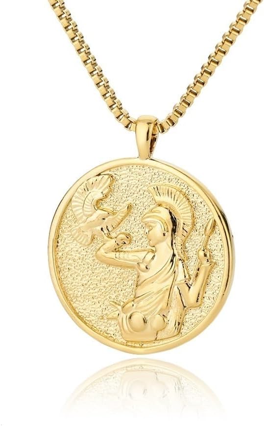 Athena Artemis Hecate Necklace,Greek Mythology Necklace,Medallion Queen Necklace for Women