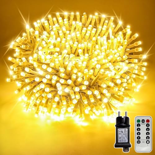 Soagrc Lichterkette Außen 400LED 40M Warmweiß IP44 Wasserdicht Strombetrieben, Outdoor Lichterkette mit Fernbedienung 8 Modi Timer für Garten Balkon Weihnachten Hochzeit Party Soagrc Lichterkette Außen 400LED 40M Warmweiß IP44 Wasserdicht Strombetrieben, Outdoor Lichterkette mit Fernbedienung 8 Modi Timer für Garten Balkon Weihnachten Hochzeit Party
