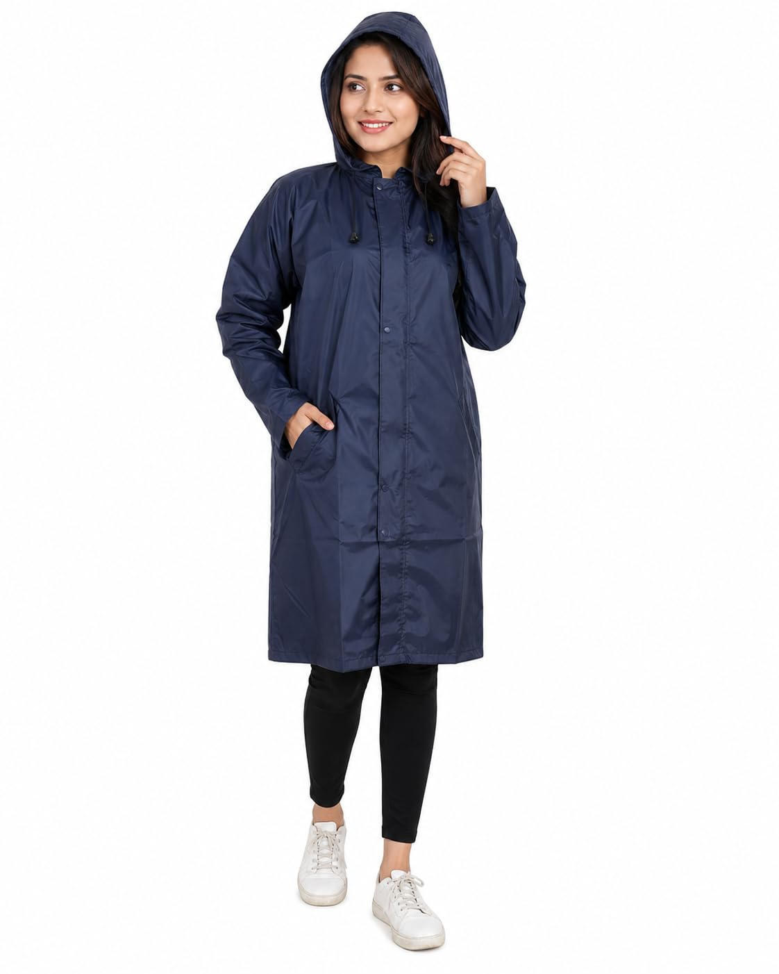 sf shakumbhari fab Women's Nylon Hooded Outdoor Waterproof Long Lightweight Waterproof Portable Raincoat Suit for Girls (Universal Free Size,Full Length)-picture-12