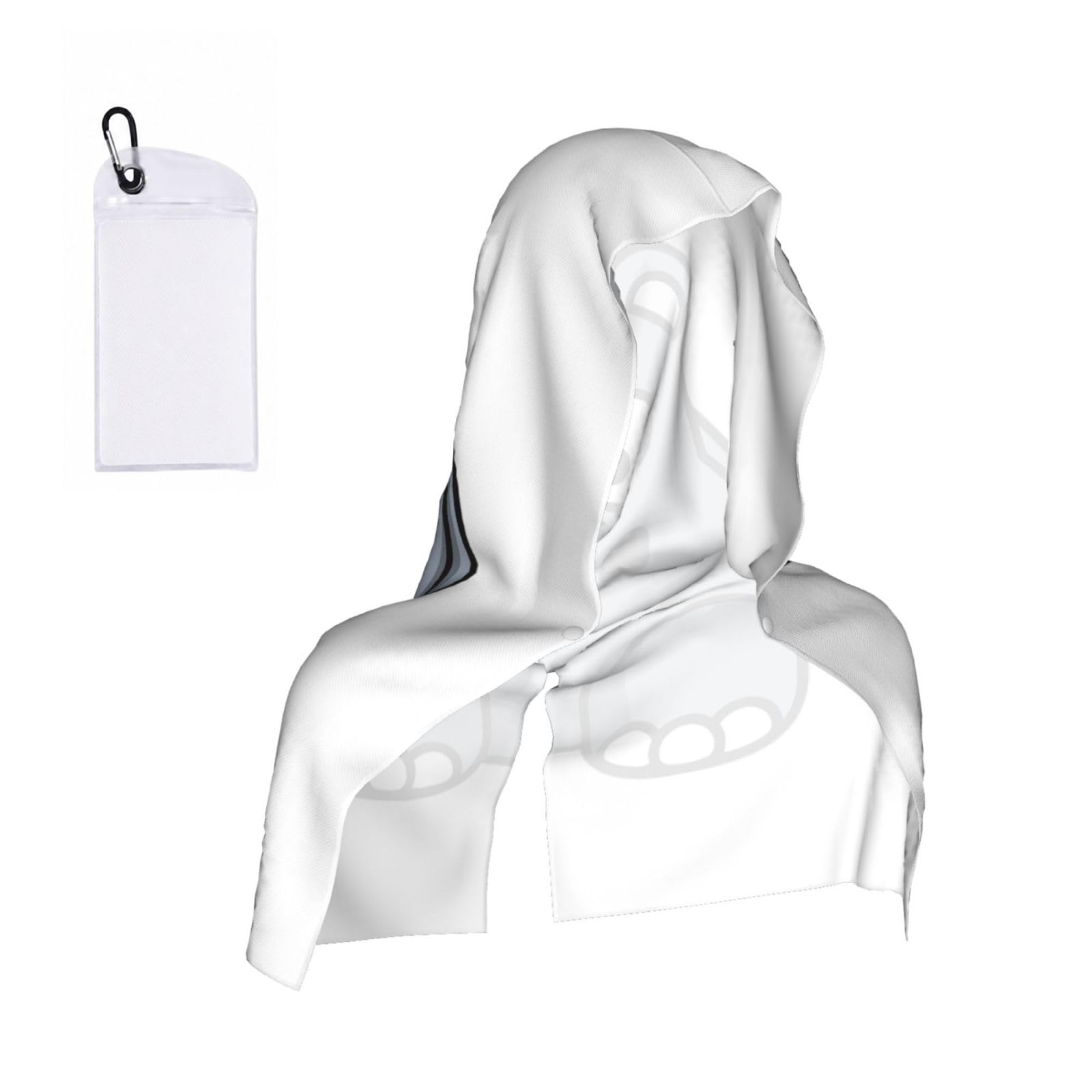 YQxwJL Cartoon Hippo Print Unsex Cooling Hoodie Towel, Cools Instantly When Wet Sun Protection For Sports Fitness Gym