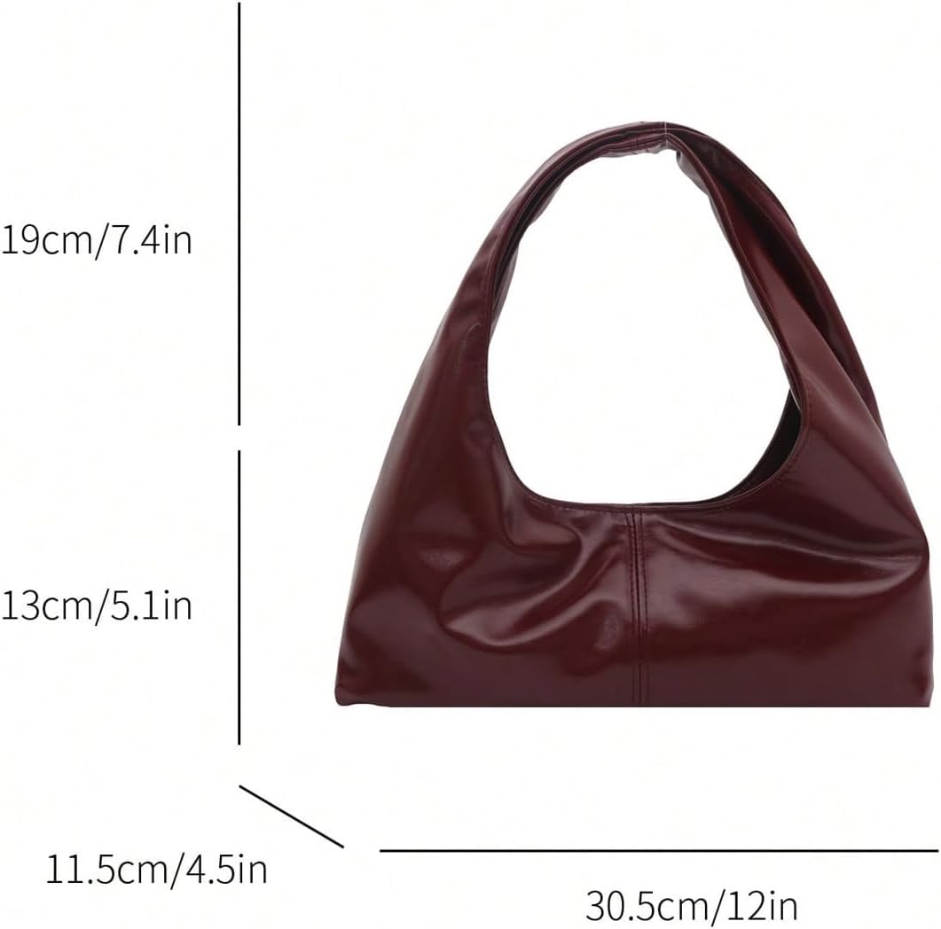 Verdusa Women's PU Leather Hobo Bag Top Handle Underarm Shoulder Handbags Y2K Purse