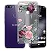 Produktbild JIENI Hülle für Gigaset GS195, Weich Flexibel Semi-Transparent Gray Silikon Handyhülle Rote Rose Schutzhülle Case Bumper Handytasche TPU Schale Cover für Gigaset GS195 Case (6.18")