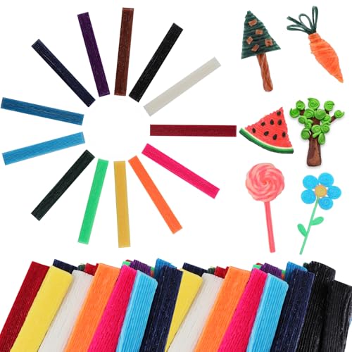 Dyrfolm 1000 Piece Wax Craft Sticks for Kids,13 Colors Bendable Sticky Wax Yarn Sticks,Craft Sticks Bulk for Kids DIY Art Supplies