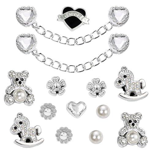 SSKHE Breloques pour Chaussures pour la Décoration de Chaussures, Décoration de Sabot en Métal, Cristal et Diamant, Accessoires de Chaussures pour les Femmes,les Filles, les Fêtes et les Anniversaires