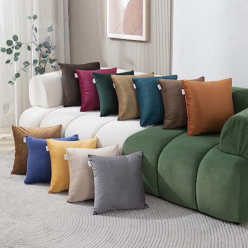 Image of HOKIPO Velvet Cushion Cover 16x16 in / 40x40 cm, Dark Chocolate, Pack of 2 (IN-579-DCHOC-16IN*2)