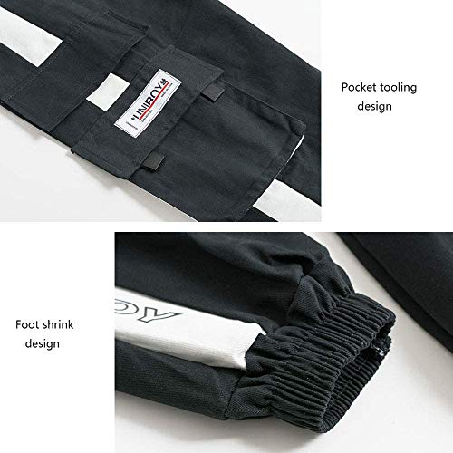 Xyxiongmao Men's Tactical Streetwear Joggers Goth Clothes Baggy Casual Sports Pants Baggy Casual Techwear Hip Hop Sweatpants Black Cargo Pants For Men(Black, M) #TOP7