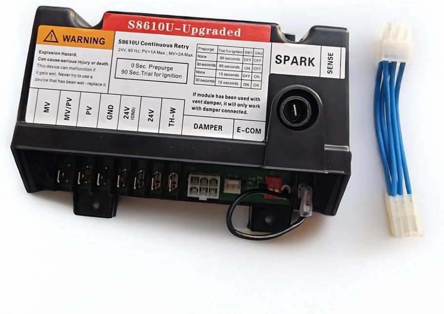 2026 Upgraded S8610U Furnace Control Board Module Compatible with Honeywell S8610U3009 S8610U1003 Intermittent Pilot Control Universal Ignition Module Universal Ignition Module