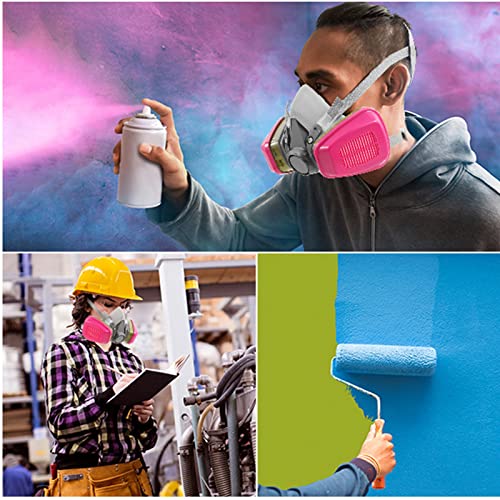 Respirator Mask With Filters - Reusable Gas Mask - Half Face Respirator Mask For Chemicals - Dust Mask For Woodworking Spray Paint Welding Construction Sanding Solder Epoxy Resin Organic Vapor #TOP6