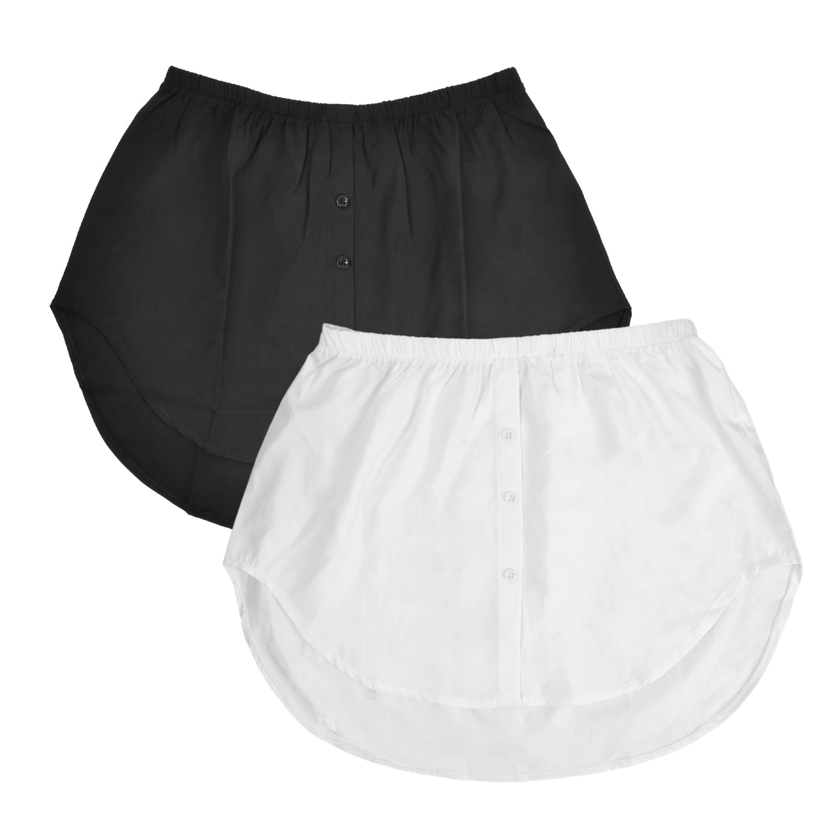 Geyoga Shirt Extender For Women 3 Pcs Adjustable Fake Layering Leggings Top Lower Sweep Shirt Undershirt Skirt, Black, White, Gray, XL