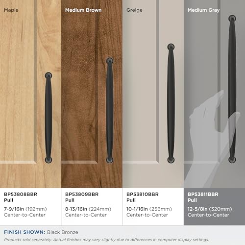 Tirador de gabinete de bronce negro Amerock de 320 mm en zinc duradero 4
