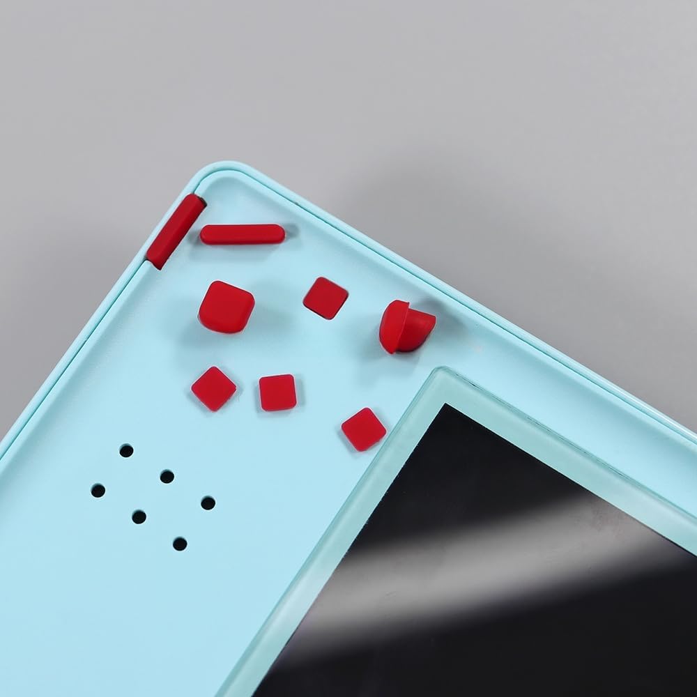 Rubber LCD Screen Screw Feet Screw Cap Cover Set Replacement for Nintendo DS Lite NDSL Game Console Dustproof Cover 1 Set (Yellow)