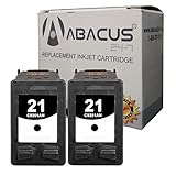 Abacus24-7 Remanufactured HP 21 Black Ink Cartridges for DeskJet D1560 F380 OfficeJet J3680 and other Printers - 2 Pack