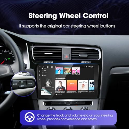 EZoneTronics Android 13 Autoradio für VW Golf 7 MK7 Golf VII 2012-2020 mit Wireless Carplay Android Auto Touchscreen GPS Navigation Mirrorlink Bluetooth USB SWC WLAN FM RDS Radio DAB Player 2G + 32G