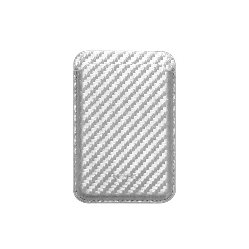 FASHINA Unisex Magnetic Premium Carbon Fiber Leather Pattern Wallet, It is Compatible to All Mobile with Magsafe Case & iPhones Easy Access to Your Cards(Visiting Card, Credit,Debit Card Etc) -Silver-image-16