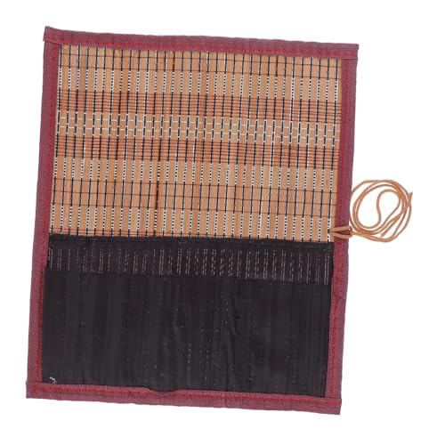 SEWACC Bambus Pinselhalter mit Leinwand Schutzhülle Langlebige Künstler Aufbewahrungstasche für Aquarell und Öl Pinsel Praktischer Organizer für...