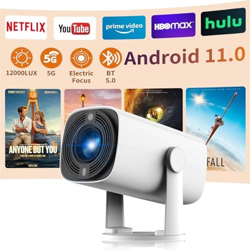 GINCSRI Mini Projector [Android 11.0/Electric focus] with WiFi 6 and BT ...