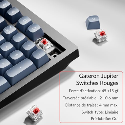 Clavier mécanique AZERTY Keychron V6 Max robuste rétroéclairé RVB avec switchs Gateron