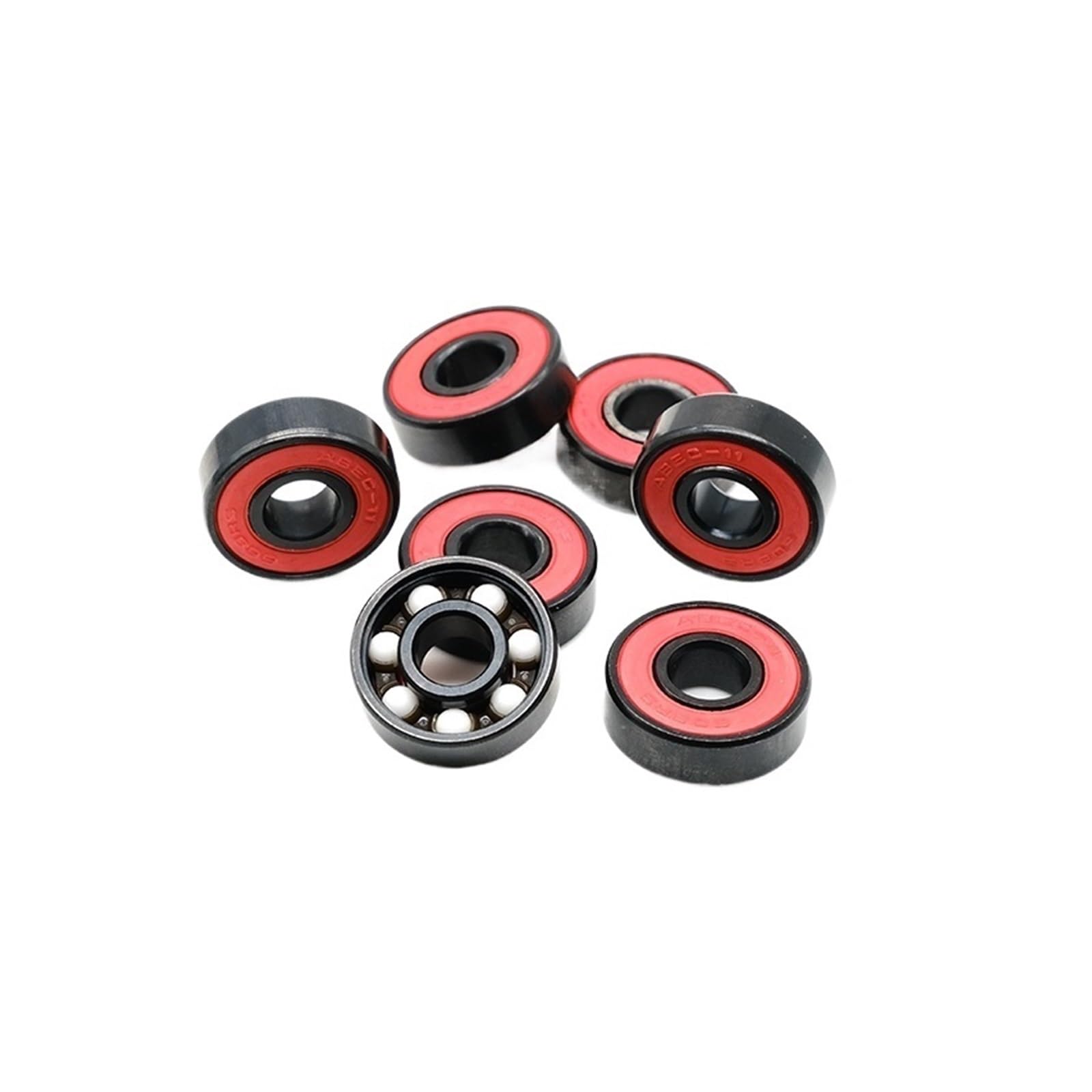 8 pièces 608 2RS roulement en céramique Hybride ABEC-11 8x22x7 Mm Skateboard Spinner céramique nitrure Pro série 608 roulements à Billes en céramique