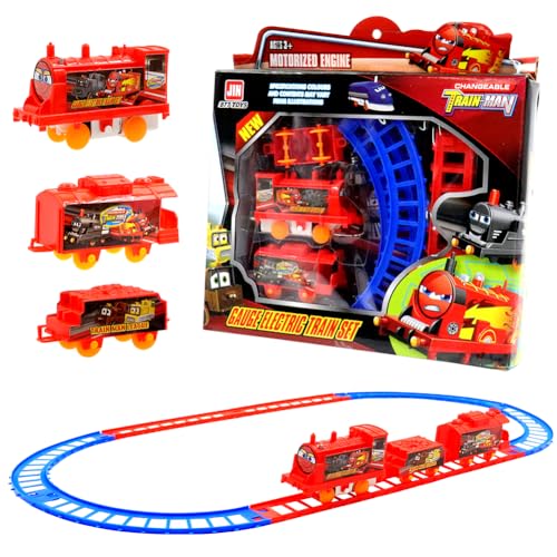 Trenino Giocattolo Set per Bambini, Giocattolo con Binari Ferroviari Educativo Rgali, Pista Trenino Creativo, Regalo per le Feste Compleanno per Bambini 3-6 Anni