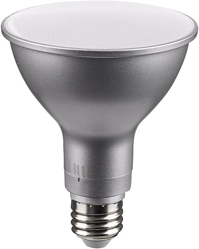 Satco S11587 LED PAR30LN de 11 vatios base media acabado plateado CCT seleccionable 120 voltios ángulo de haz de 60 grados (1 bombilla LED)
