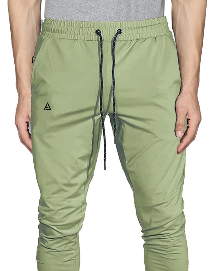 Image of AVOLT Dry Fit Track Pant for Men I Slim Fit Athleisure Running Gym Stretchable Track Pant (XXL, Light Green)