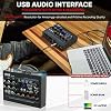 واجهة صوت Pyle USB - MIC/LINE - جيتار - إدخالات AUX Stereo وRCA - مؤثرات رقمية 24 محددة مسبقًا - طاقة وهمية - مخرجات الهاتف/الاستريو/الشاشة/سماعة الرأس - لتشغيل الكمبيوتر وتسجيله - PMUX9