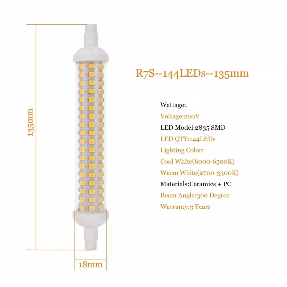 fengyan Casa bombillas 4 piezas LED AC220V Cerámica de luz de inundación R7S J78 J118 J135 10-20W 2835 SMD Reemplaza la lámpara de halógeno 78 mm 118 mm 135 mm 1 0W 15W 20W Iluminación de maíz Familia