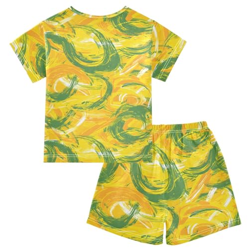 ALAZA Hippie Vintage Abstract Stylish Pajamas Short Sleeve 2 Piece Sleepwear Top and Bottom Pajama Set Unisex2