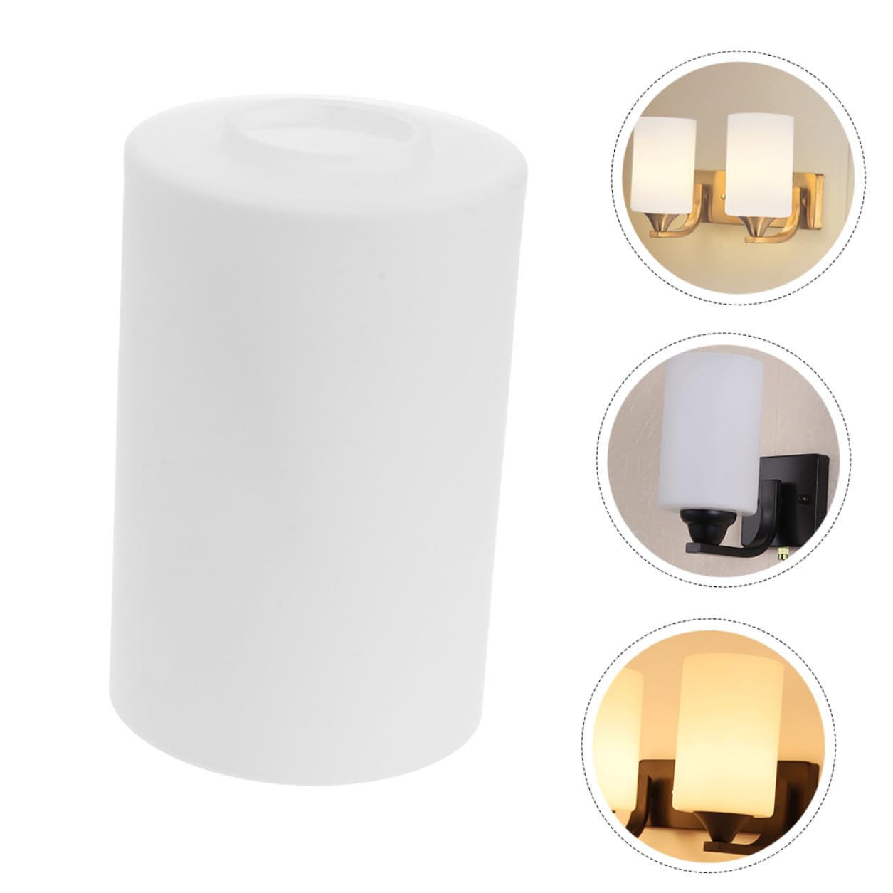 DOITOOL Paralume senza Sbavature Cilindrico E27 in Vetro Bianco 2 Pezzi per Lampadario Pendente Moderno per Luce a Soffitto e Parete