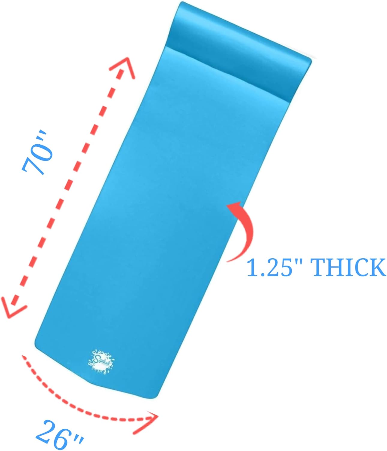 TRC, 2022 USA Themed Splash Pool Foam Raft Lounger Bundle, Full Pillow Headrest, Comfortable Luxury Floats for Swimming Pools and Lakes, 70’’ Length x 26’’ Width x 1.25’’ Thick, Red, White, and Blue