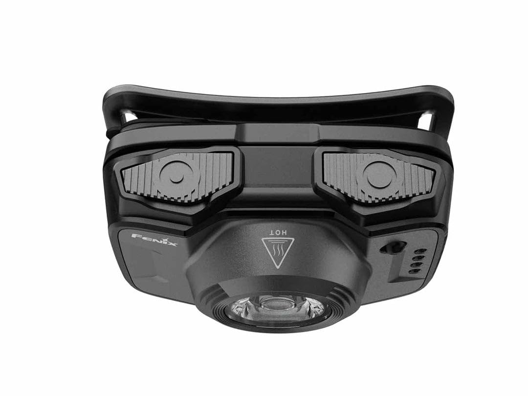 Fenix HL12R V2.0 Grau Wiederaufladbare Outdoor Stirnlampe | 500 Lumen | 125 m | 112 Stunden Max | 500 Lumen weißer Strahler mit sekundärem 1 Lumen Rotstrahl | IP66