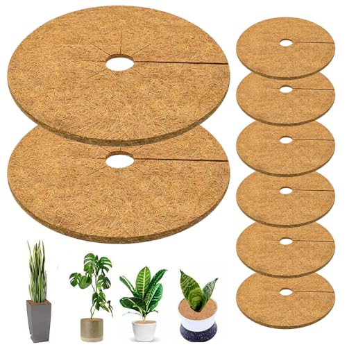 XEERUN 8 Stück Kokosmatte Winterschutz, 30CM Kokosmatte Pflanzen, Kokos Mulchscheibe, Winterschutz Für Pflanzen, Kokosscheibe, Kokosmatte, Frostschutz Pflanzen, Kälteschutz