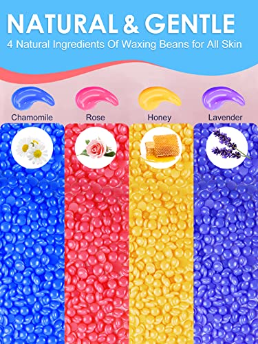 TOPHONIEX Waxing Kit, Wax Warmer for Hair Removal Wax Kit With Hard Wax Beans Wax Machine for All Hair Types, Eyebrows, Face, Legs, Nose, Bikini