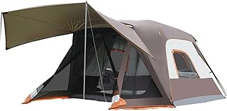 ZWEBY Tragbares Strandzelt Tienda de campaña Tienda de Familia Familiar Impermeable for Caminatas al Aire Libre (Color : Marrón, Size : 270X270X185CM)